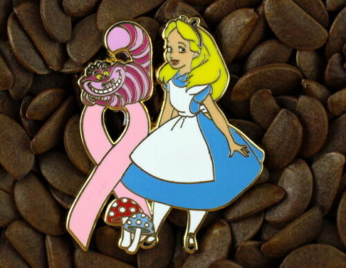 Pink Ribbon Pins Alice Cheshire Cat Pin