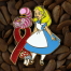 Red Ribbon Pins Alice Cheshire Cat Pin