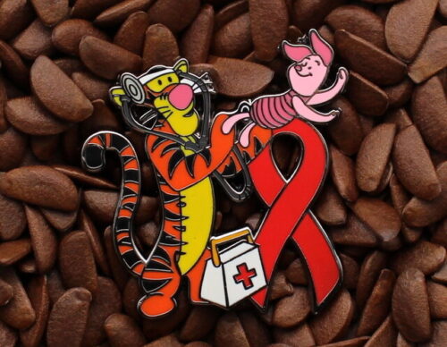 Red Ribbon Pins Tigger Piglet Red Cross Doctor Pin
