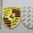 Porsche Crest Metal Enamel Car Emblem 3 Inch Tall Sticker A