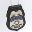 Bail Certified Fugitive Recovery Agent Metal Badge 2 3/4 Inch & Leather Holder Silver