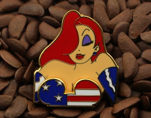 Jessica Rabbit Wonder Woman fantasy pin with USA flag bra design